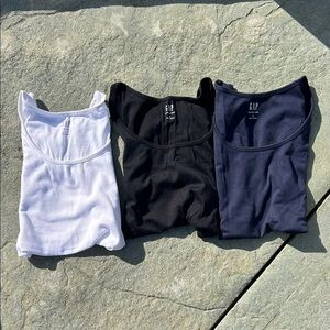 GAP Essential Tank Tops - Classic White, Black, and Navy